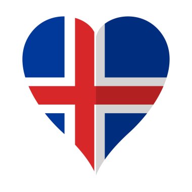 İzlanda izole bayrak bir kalp şeklindeki