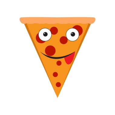 İzole mutlu dilim pizza