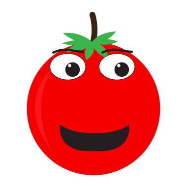 İzole mutlu domates emote