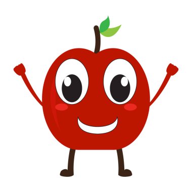 İzole mutlu elma emote