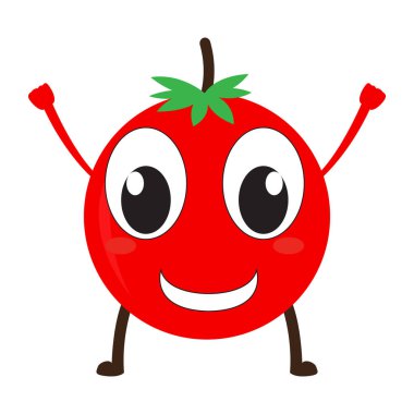 İzole mutlu domates emote