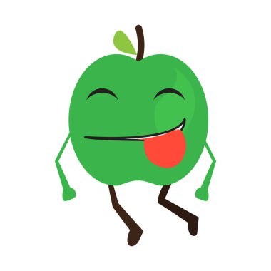 İzole mutlu elma emote