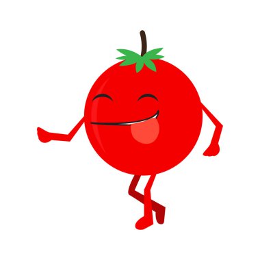 İzole mutlu domates emote