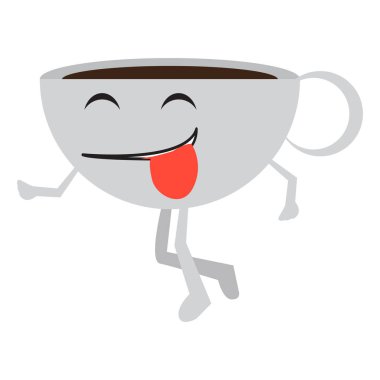 İzole mutlu kahve fincanı emote