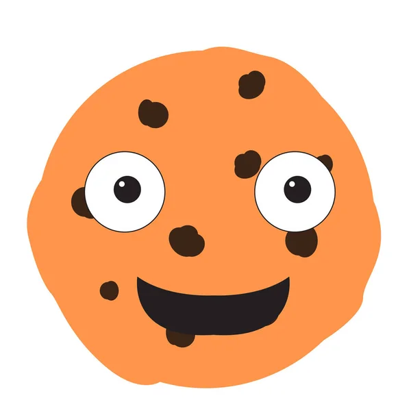 Geïsoleerde happy cookie emote — Stockvector