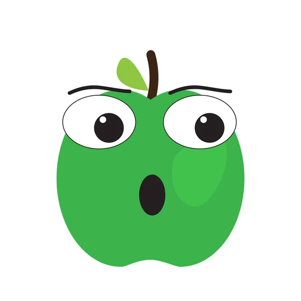 Isolated surprised apple emote — Stock Vector