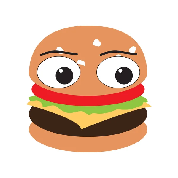 Geïsoleerde Hamburger emote — Stockvector