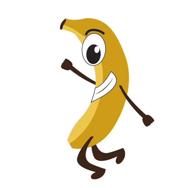 孤立した幸せなバナナをエモートします。 — ストックベクタ