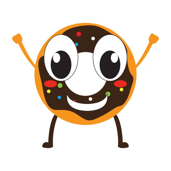 Geïsoleerde gelukkig donut emote — Stockvector