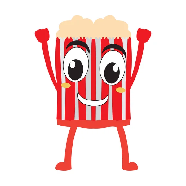 Isoliert glücklich Popcorn emote — Stockvektor
