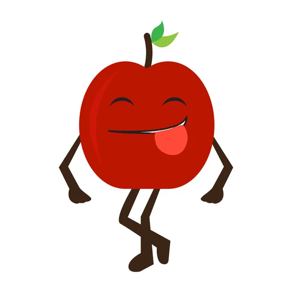 Pomme heureuse isolée emote — Image vectorielle