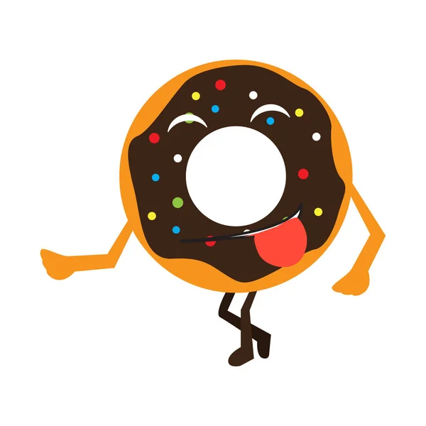 Aislado feliz donut emote — Archivo Imágenes Vectoriales