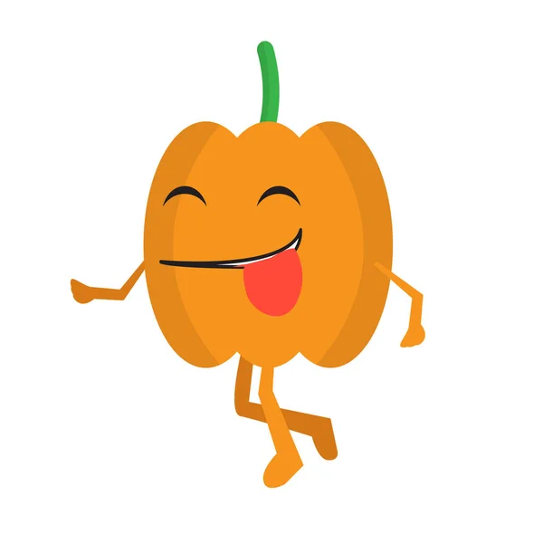 Emoto de calabaza feliz aislado — Vector de stock