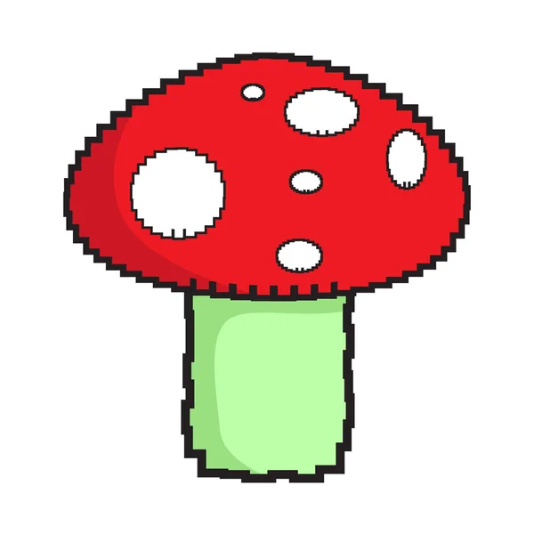 Icona di fungo pixelato isolato — Vettoriale Stock