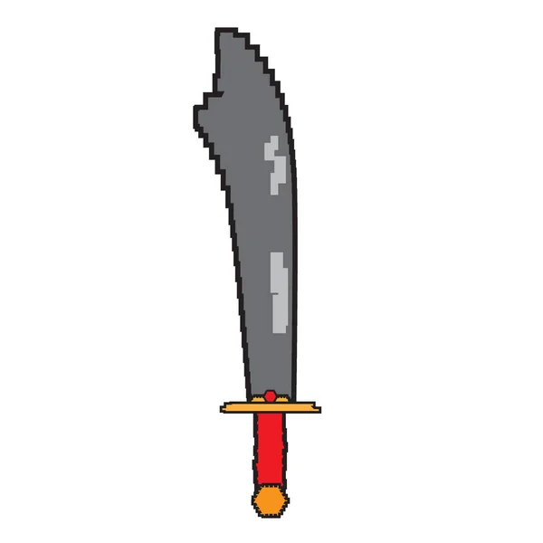 Icono de espada pixelada aislada — Vector de stock