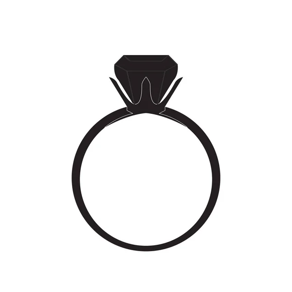 Geïsoleerde silhouet van een ring — Stockvector