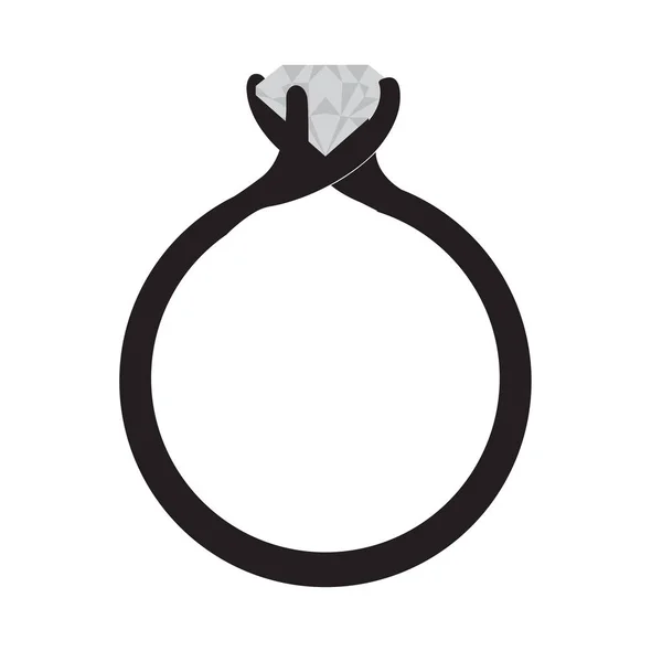 Geïsoleerde silhouet van een ring — Stockvector