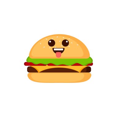İzole mutlu burger emote