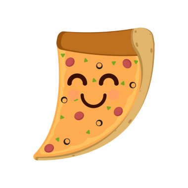 İzole mutlu dilim pizza emote