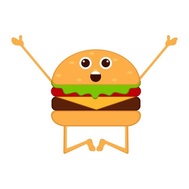 İzole mutlu burger emote