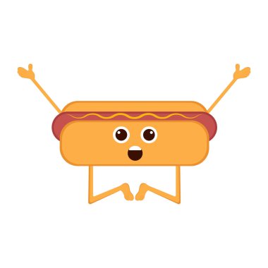 İzole mutlu sosisli sandviç emote