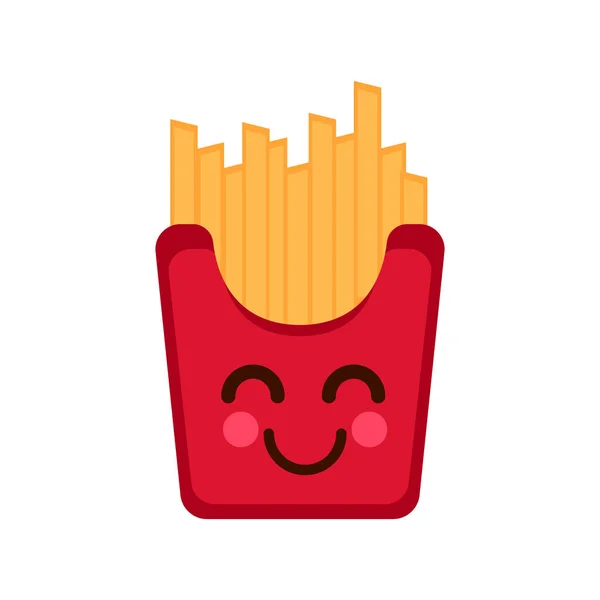 Isolado feliz batatas fritas emote — Vetor de Stock