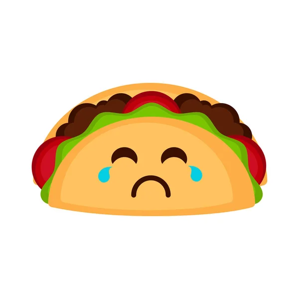 Geïsoleerde triest taco emote — Stockvector