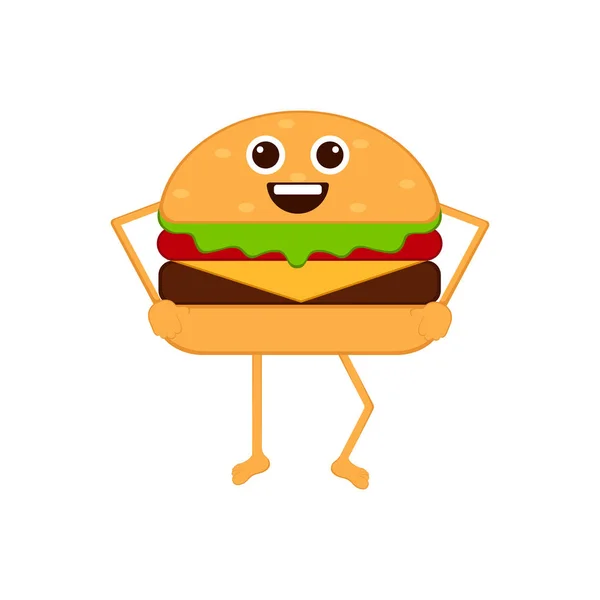 Isolerade glad burger emote — Stock vektor
