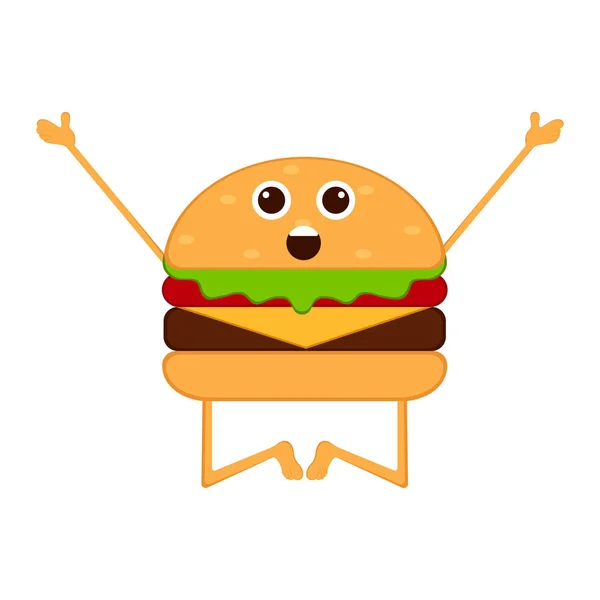Isolerade glad burger emote — Stock vektor
