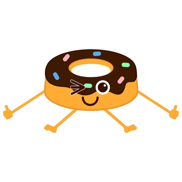 Isolé donut heureux emote — Image vectorielle