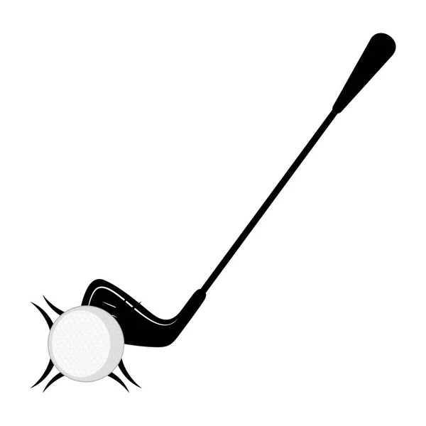 Club de golf y un icono de pelota — Vector de stock