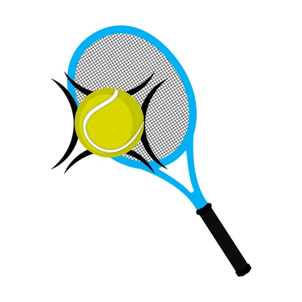 Tennisschläger und Ball-Ikone — Stockvektor