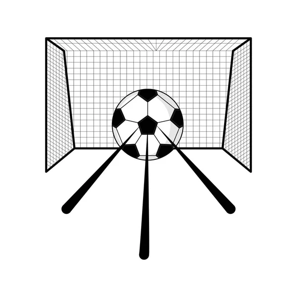 Voetbal netto en een bal — Stockvector