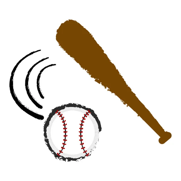 Ρόπαλο του μπέιζμπολ και μια μπάλα — Διανυσματικό Αρχείο