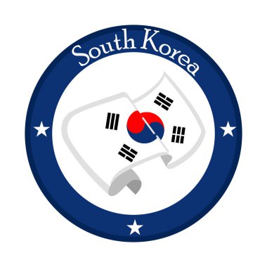 Güney Kore bayrağı bir etikette