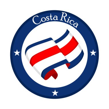 Bir etikette Kosta Rika Cumhuriyeti bayrağı