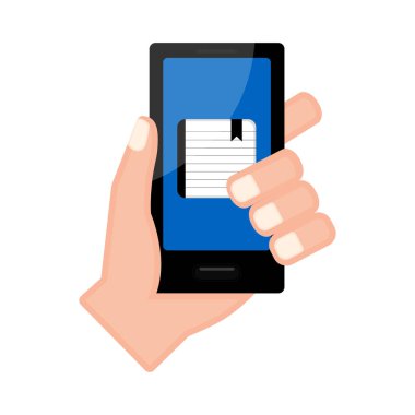 Bir akıllı telefon ile bir gündem app tutan el