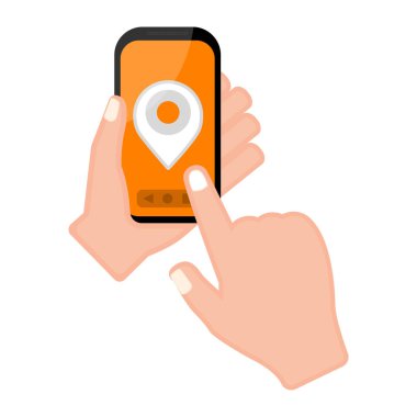 Bir akıllı telefon bir PIN simgeyle tutan el