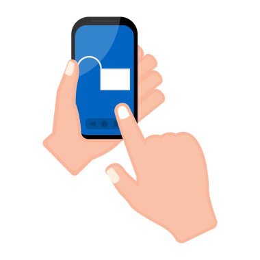 El bir lockpad simgesi olan bir akıllı telefon tutarak