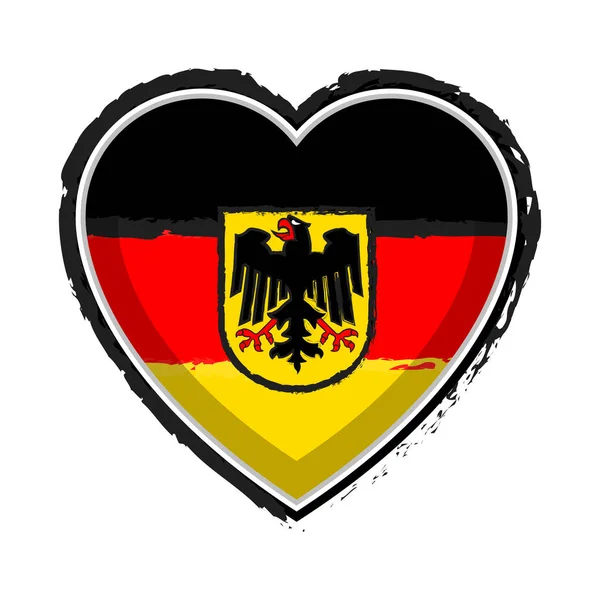 Flaga Niemiec w kształcie serca — Wektor stockowy