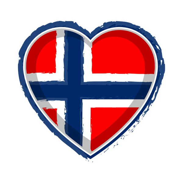 Flaga Norwegii w kształcie serca — Wektor stockowy