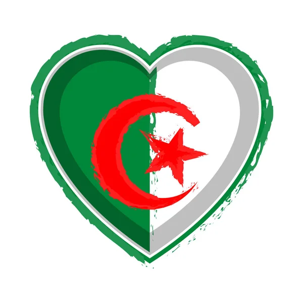 Bandeira em forma de coração da Argélia — Vetor de Stock