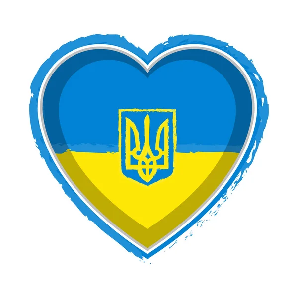 Прапор України формі серця — стоковий вектор