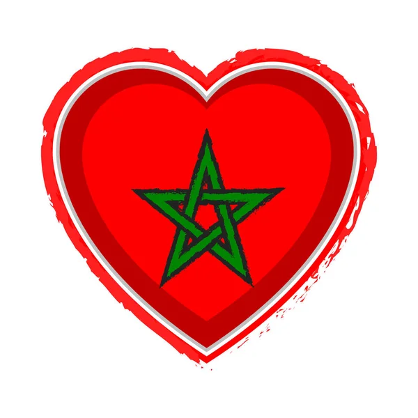 Heart shaped flag of Morocco — Stock Vector