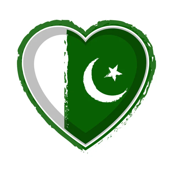 Bandera en forma de corazón de Pakistán — Archivo Imágenes Vectoriales