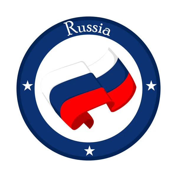Vlag van Rusland op een etiket — Stockvector