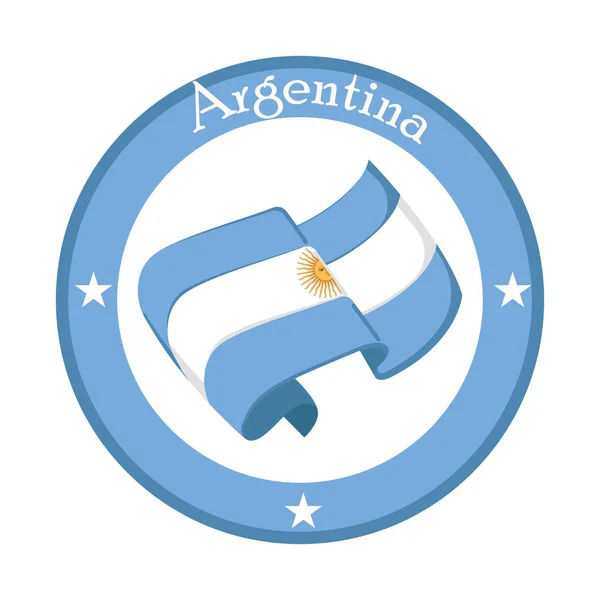 Bandera de Argentina en una etiqueta — Vector de stock