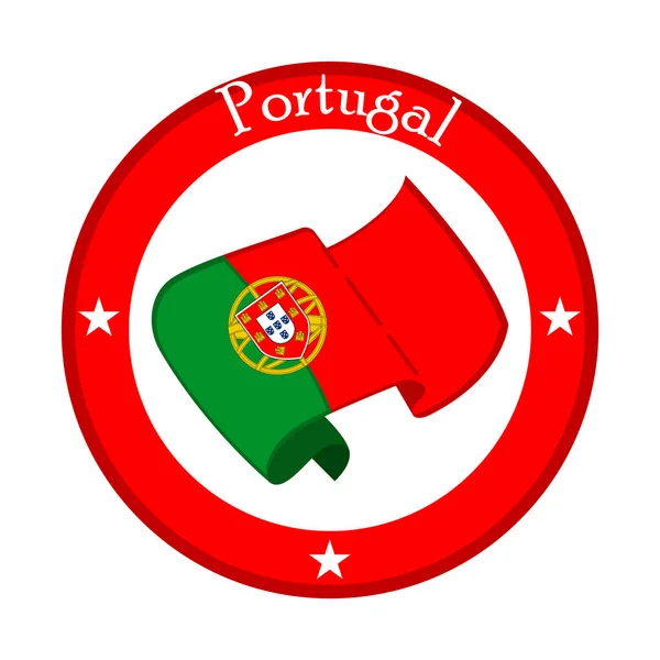 Vlag van portugal op een etiket — Stockvector