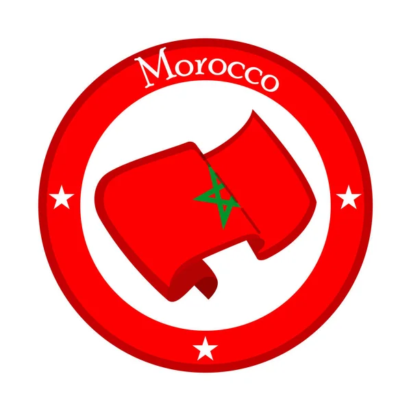 Bandeira de Marrocos em uma bandeira — Vetor de Stock