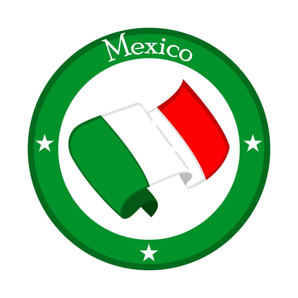 Flag of Mexico on a label — Stock Vector